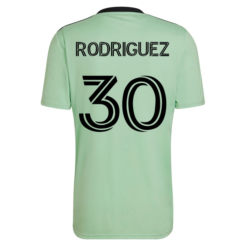 Gyermek Memo Rodríguez #30 Világos Zöld Idegenbeli Jersey 2023/24 Mez Póló Ing