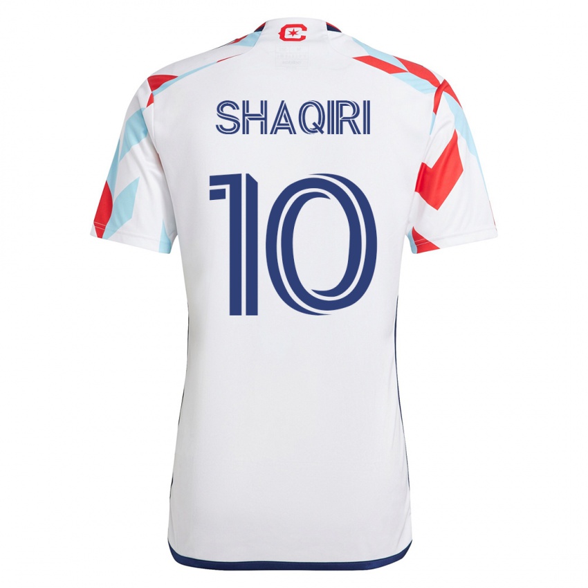 Gyermek Xherdan Shaqiri #10 Fehér Kék Idegenbeli Jersey 2023/24 Mez Póló Ing