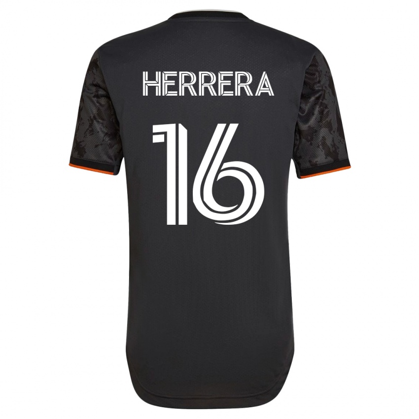 Gyermek Hector Herrera #16 Fekete Idegenbeli Jersey 2023/24 Mez Póló Ing