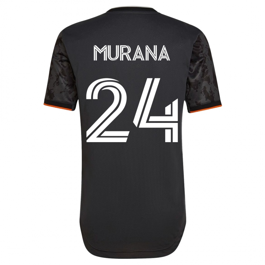 Gyermek Mujeeb Murana #24 Fekete Idegenbeli Jersey 2023/24 Mez Póló Ing