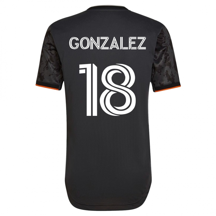 Gyermek Diego Gonzalez #18 Fekete Idegenbeli Jersey 2023/24 Mez Póló Ing