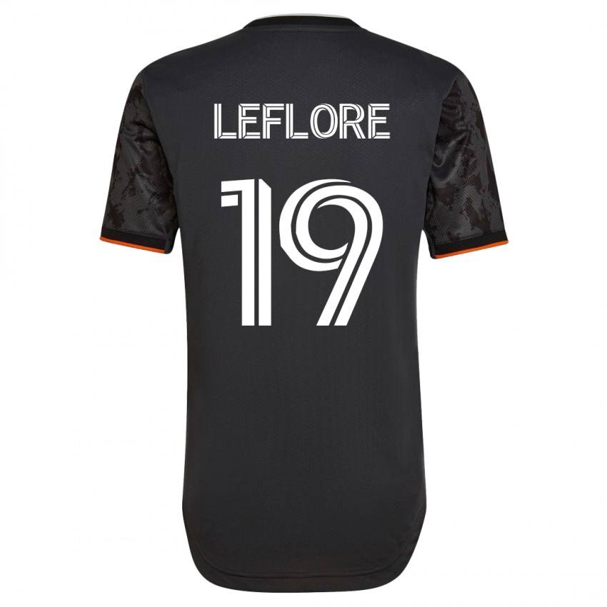 Gyermek Isaiah Leflore #19 Fekete Idegenbeli Jersey 2023/24 Mez Póló Ing