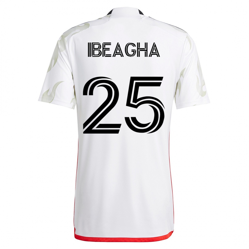 Gyermek Sebastien Ibeagha #25 Fehér Idegenbeli Jersey 2023/24 Mez Póló Ing