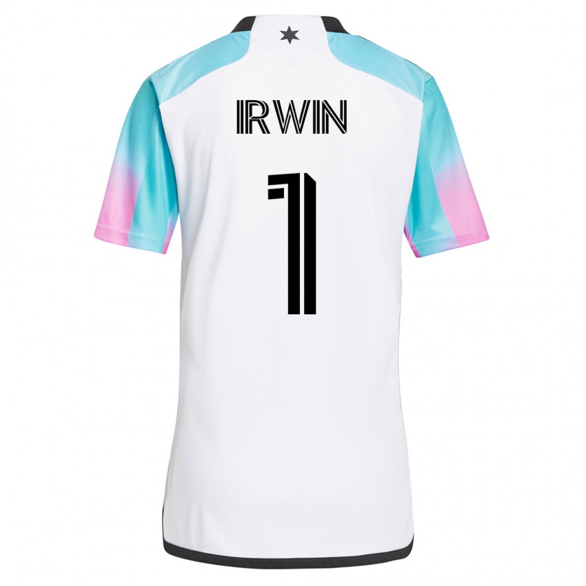 Gyermek Clint Irwin #1 Fehér Idegenbeli Jersey 2023/24 Mez Póló Ing