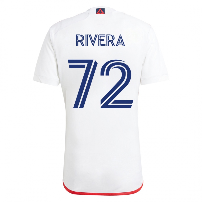 Gyermek Damián Rivera #72 Fehér Piros Idegenbeli Jersey 2023/24 Mez Póló Ing