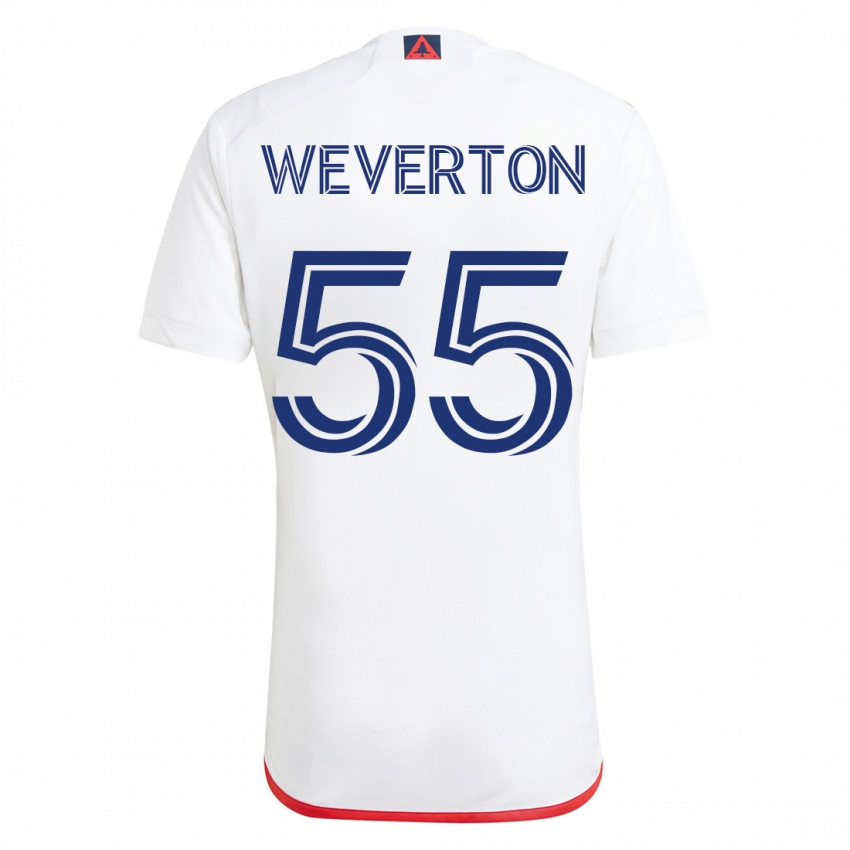 Gyermek Weverton #55 Fehér Piros Idegenbeli Jersey 2023/24 Mez Póló Ing