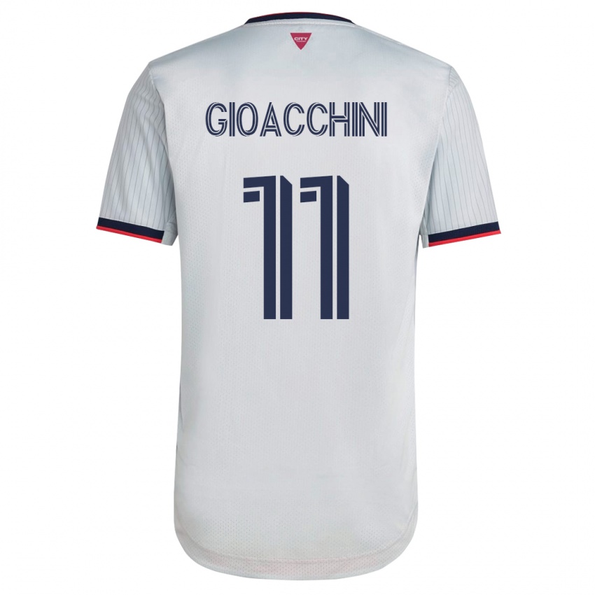 Gyermek Nicholas Gioacchini #11 Fehér Idegenbeli Jersey 2023/24 Mez Póló Ing