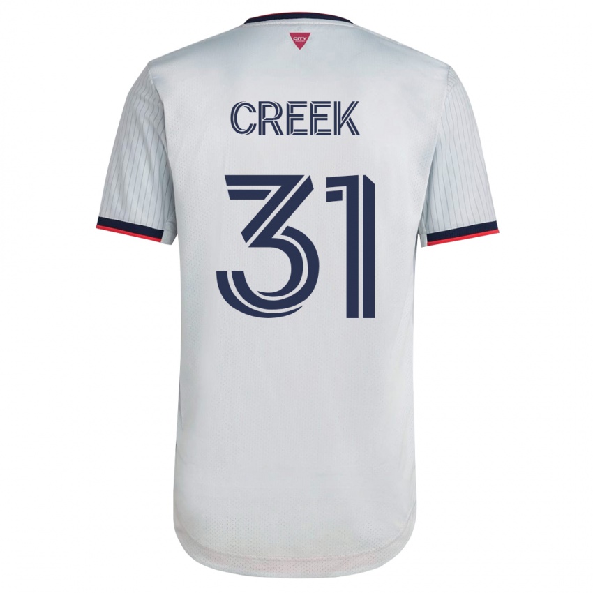 Gyermek Michael Creek #31 Fehér Idegenbeli Jersey 2023/24 Mez Póló Ing