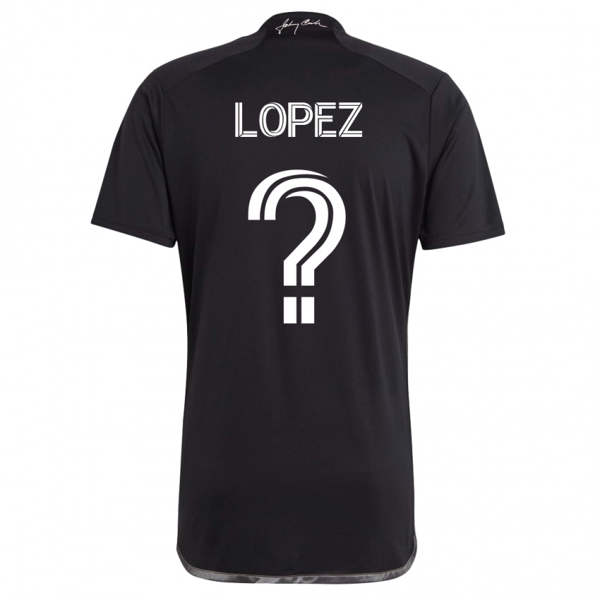 Gyermek Alejandro Velazquez-Lopez #0 Fekete Idegenbeli Jersey 2023/24 Mez Póló Ing