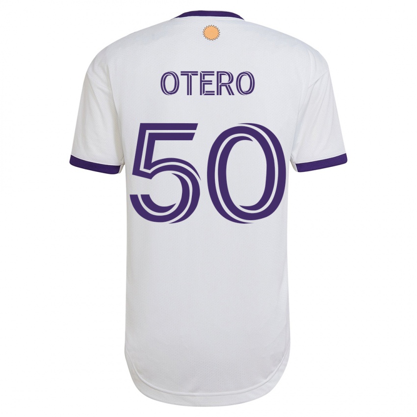 Gyermek Javier Otero #50 Fehér Idegenbeli Jersey 2023/24 Mez Póló Ing