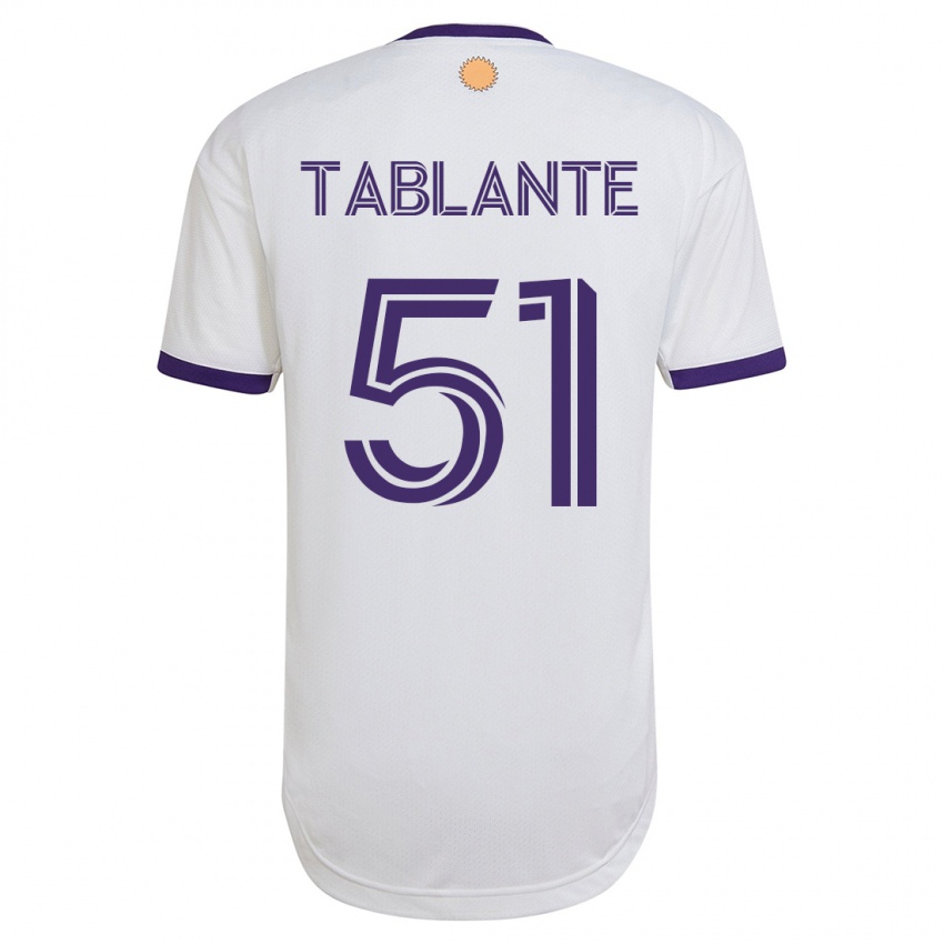 Gyermek Moises Tablante #51 Fehér Idegenbeli Jersey 2023/24 Mez Póló Ing