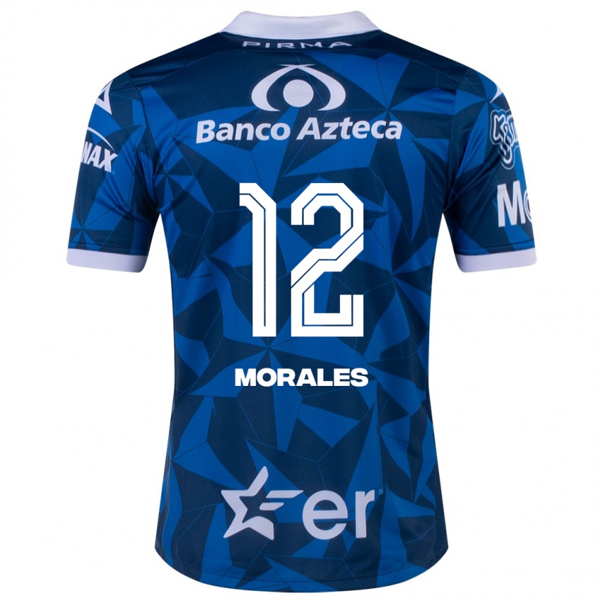 Gyermek Karla Morales #12 Kék Idegenbeli Jersey 2023/24 Mez Póló Ing