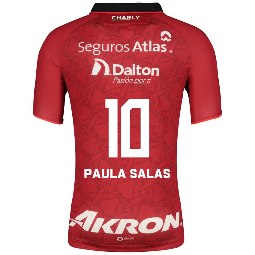 Gyermek María Paula Salas #10 Piros Idegenbeli Jersey 2023/24 Mez Póló Ing