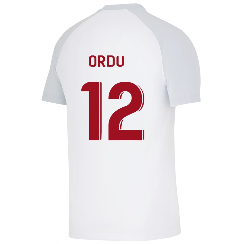 Gyermek Atakan Ordu #12 Fehér Idegenbeli Jersey 2023/24 Mez Póló Ing