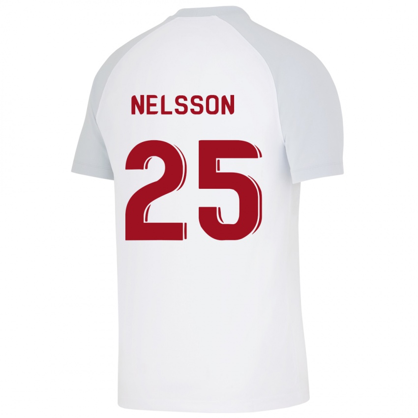 Gyermek Victor Nelsson #25 Fehér Idegenbeli Jersey 2023/24 Mez Póló Ing