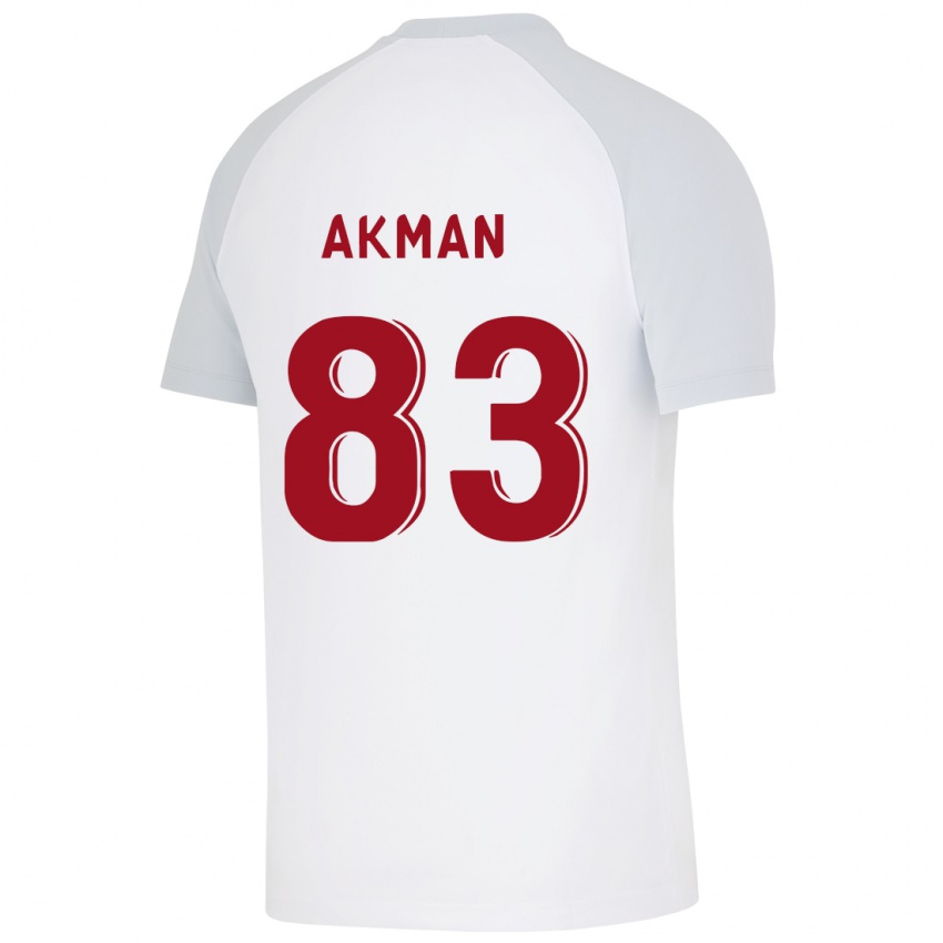 Gyermek Efe Akman #83 Fehér Idegenbeli Jersey 2023/24 Mez Póló Ing