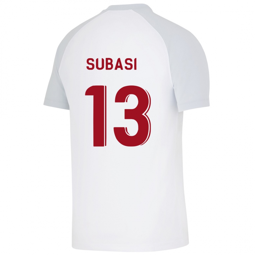 Gyermek Kadir Subasi #13 Fehér Idegenbeli Jersey 2023/24 Mez Póló Ing