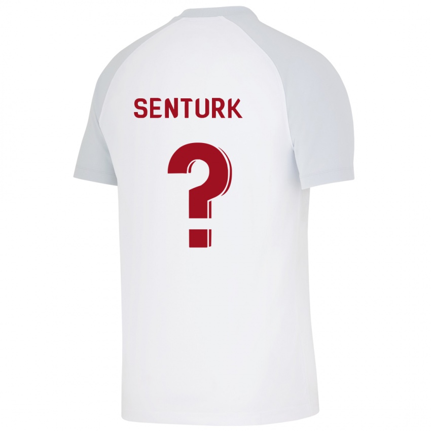 Gyermek Haktan Sentürk #0 Fehér Idegenbeli Jersey 2023/24 Mez Póló Ing