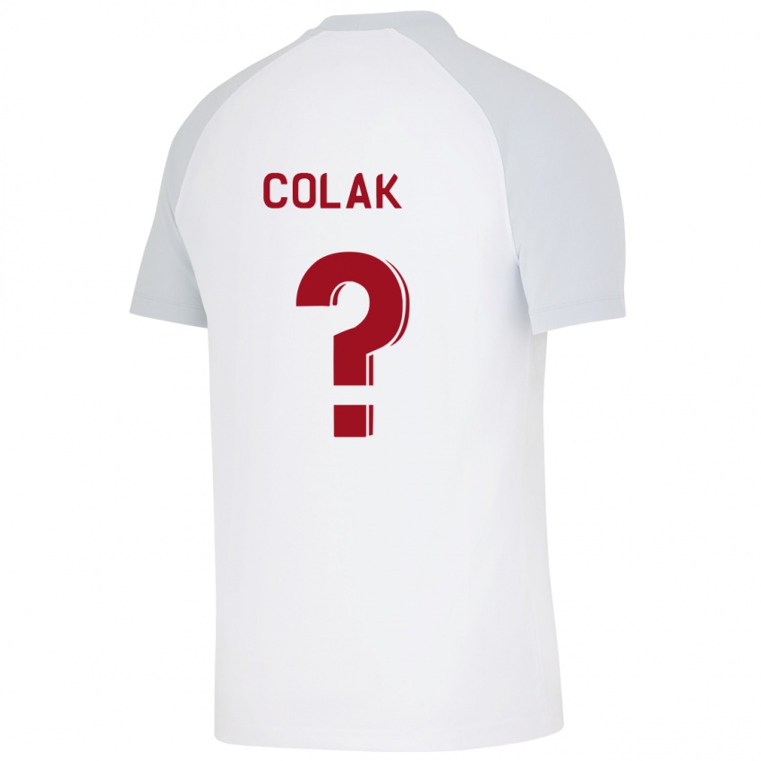 Gyermek Yiğit Çolak #0 Fehér Idegenbeli Jersey 2023/24 Mez Póló Ing