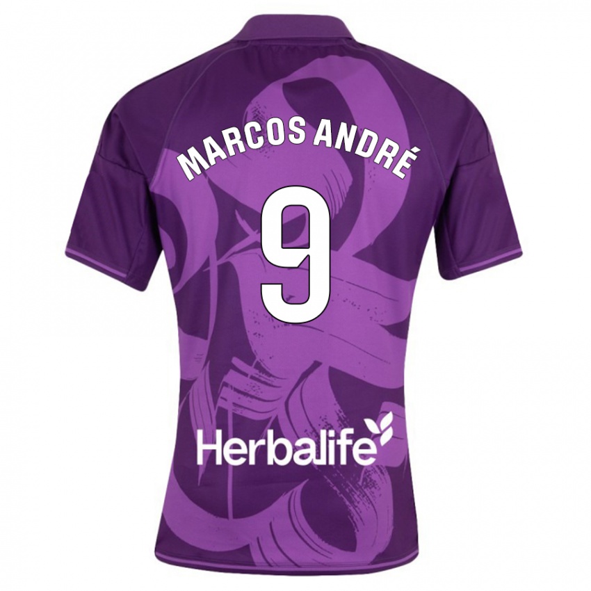 Gyermek Marcos André #9 Ibolya Idegenbeli Jersey 2023/24 Mez Póló Ing