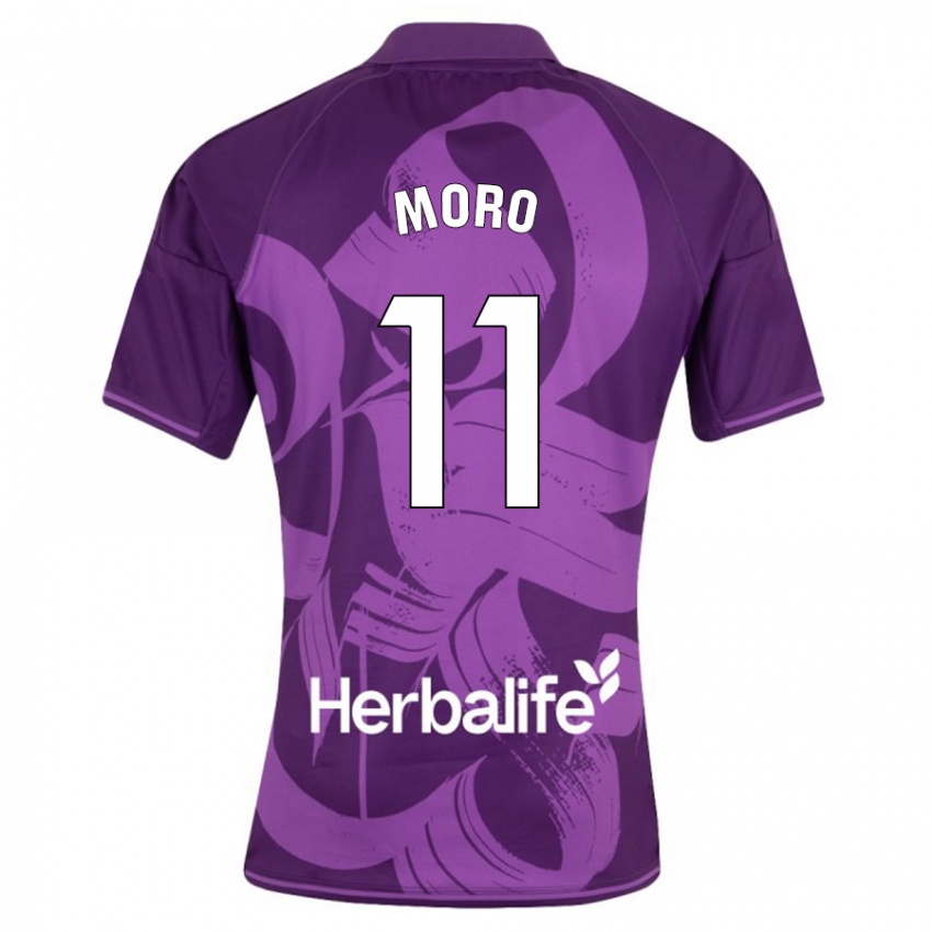 Gyermek Raúl Moro #11 Ibolya Idegenbeli Jersey 2023/24 Mez Póló Ing