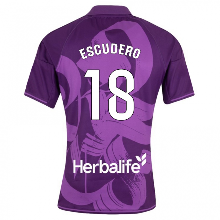 Gyermek Sergio Escudero #18 Ibolya Idegenbeli Jersey 2023/24 Mez Póló Ing