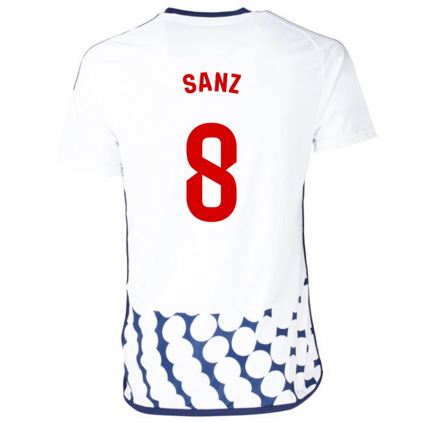 Gyermek Álvaro Sanz #8 Fehér Idegenbeli Jersey 2023/24 Mez Póló Ing