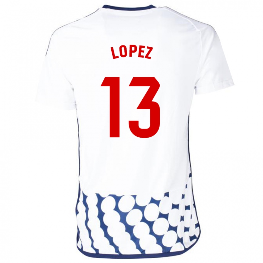 Gyermek Luis López #13 Fehér Idegenbeli Jersey 2023/24 Mez Póló Ing