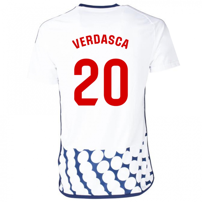 Gyermek Diogo Verdasca #20 Fehér Idegenbeli Jersey 2023/24 Mez Póló Ing