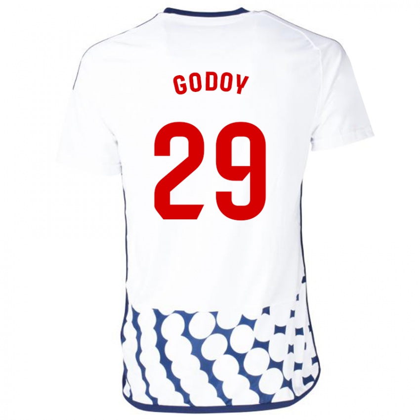 Gyermek Alan Godoy #29 Fehér Idegenbeli Jersey 2023/24 Mez Póló Ing