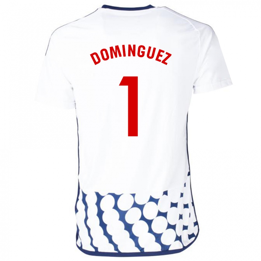 Gyermek Iago Domínguez #1 Fehér Idegenbeli Jersey 2023/24 Mez Póló Ing