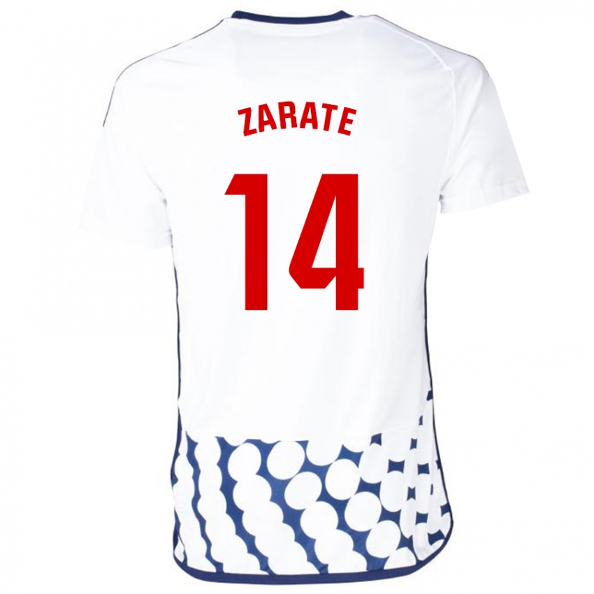 Gyermek Hugo Zárate #14 Fehér Idegenbeli Jersey 2023/24 Mez Póló Ing