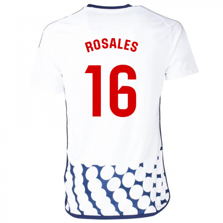 Gyermek Diego Rosales #16 Fehér Idegenbeli Jersey 2023/24 Mez Póló Ing