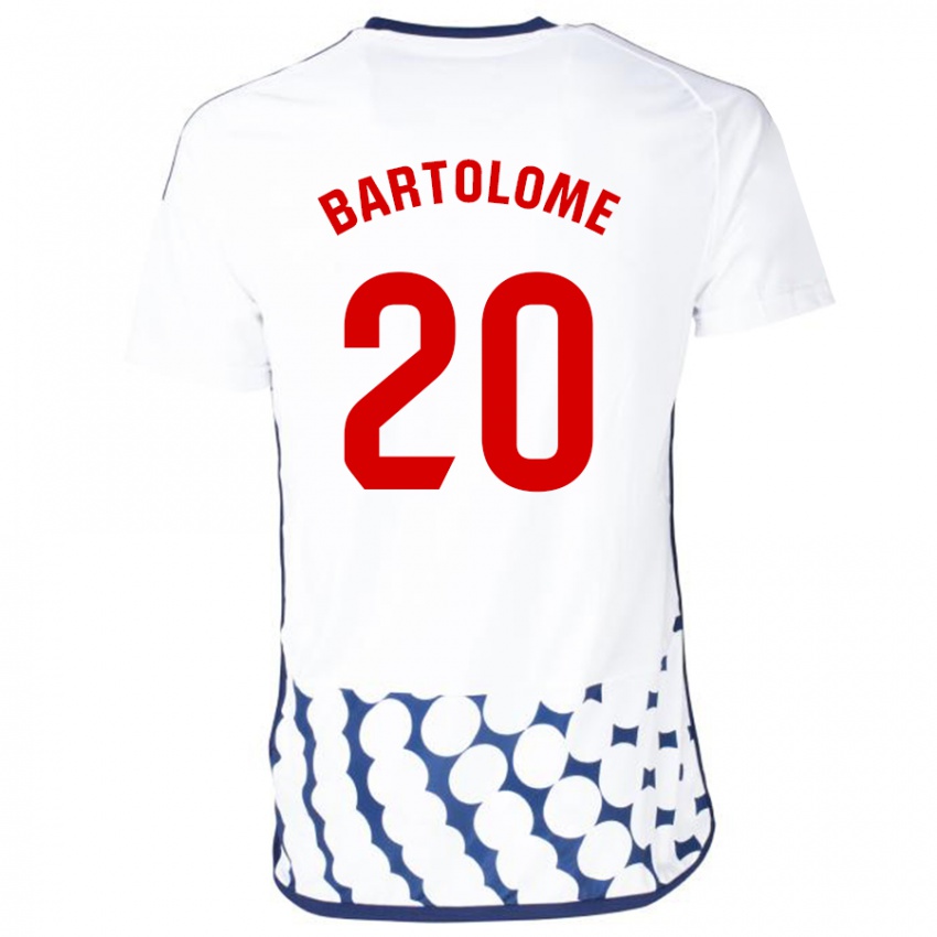 Gyermek Diego Bartolomé #20 Fehér Idegenbeli Jersey 2023/24 Mez Póló Ing