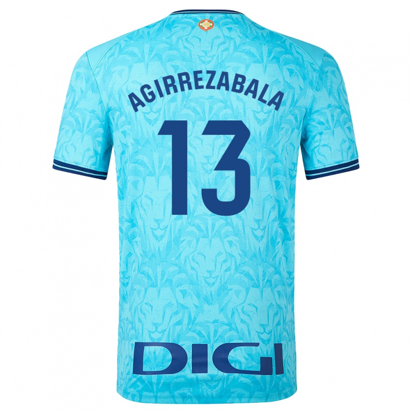 Gyermek Julen Agirrezabala #13 Égszínkék Idegenbeli Jersey 2023/24 Mez Póló Ing