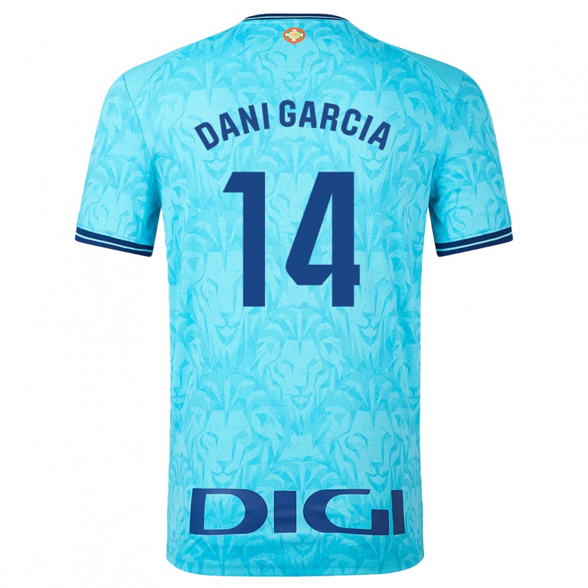 Gyermek Dani García #14 Égszínkék Idegenbeli Jersey 2023/24 Mez Póló Ing