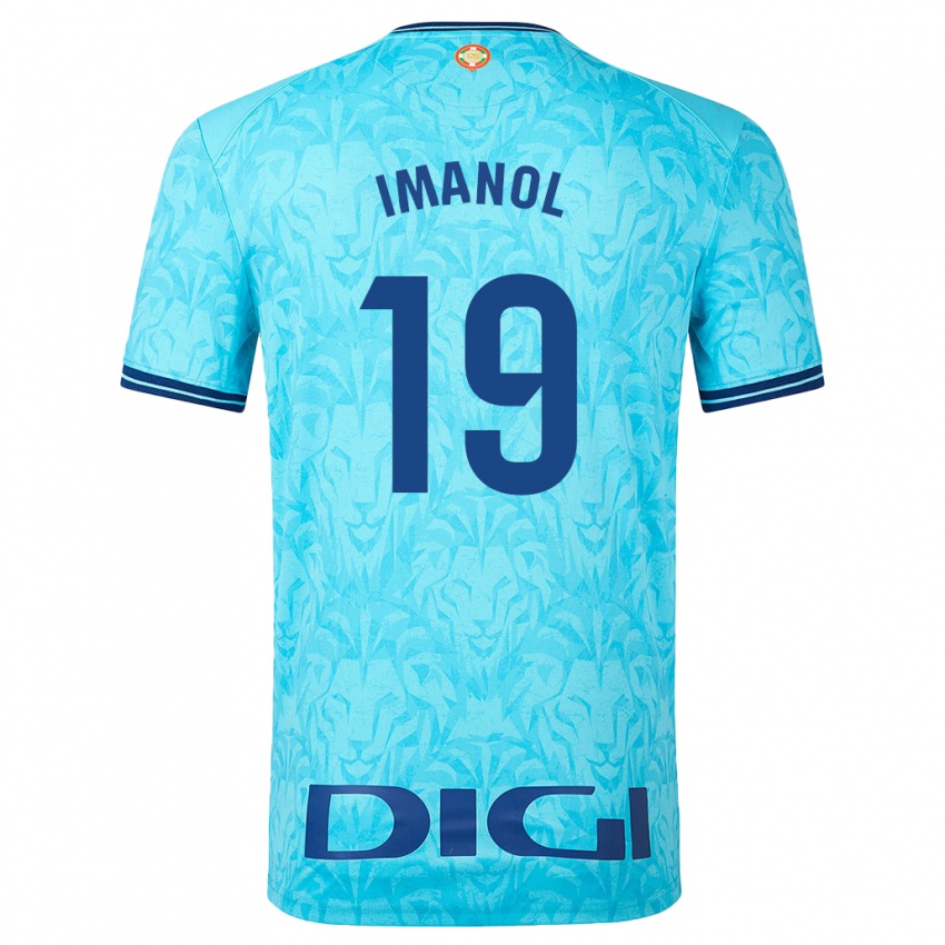 Gyermek Imanol García De Albéniz #19 Égszínkék Idegenbeli Jersey 2023/24 Mez Póló Ing