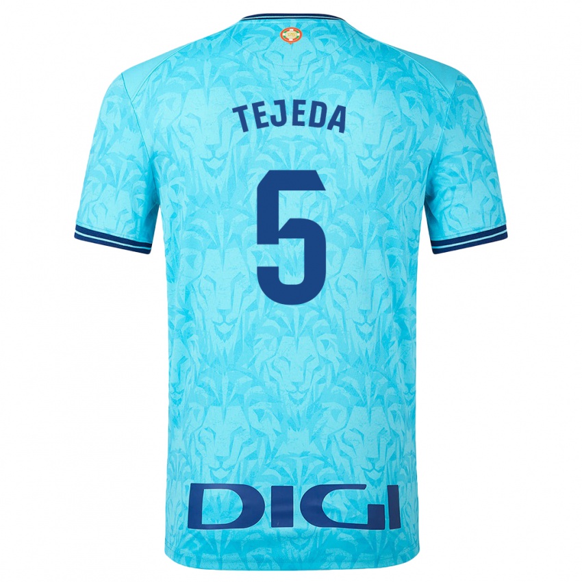 Gyermek Diego Tejeda #5 Égszínkék Idegenbeli Jersey 2023/24 Mez Póló Ing