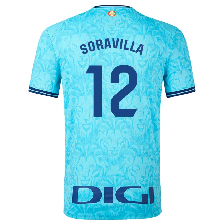 Gyermek Ander Soravilla #12 Égszínkék Idegenbeli Jersey 2023/24 Mez Póló Ing