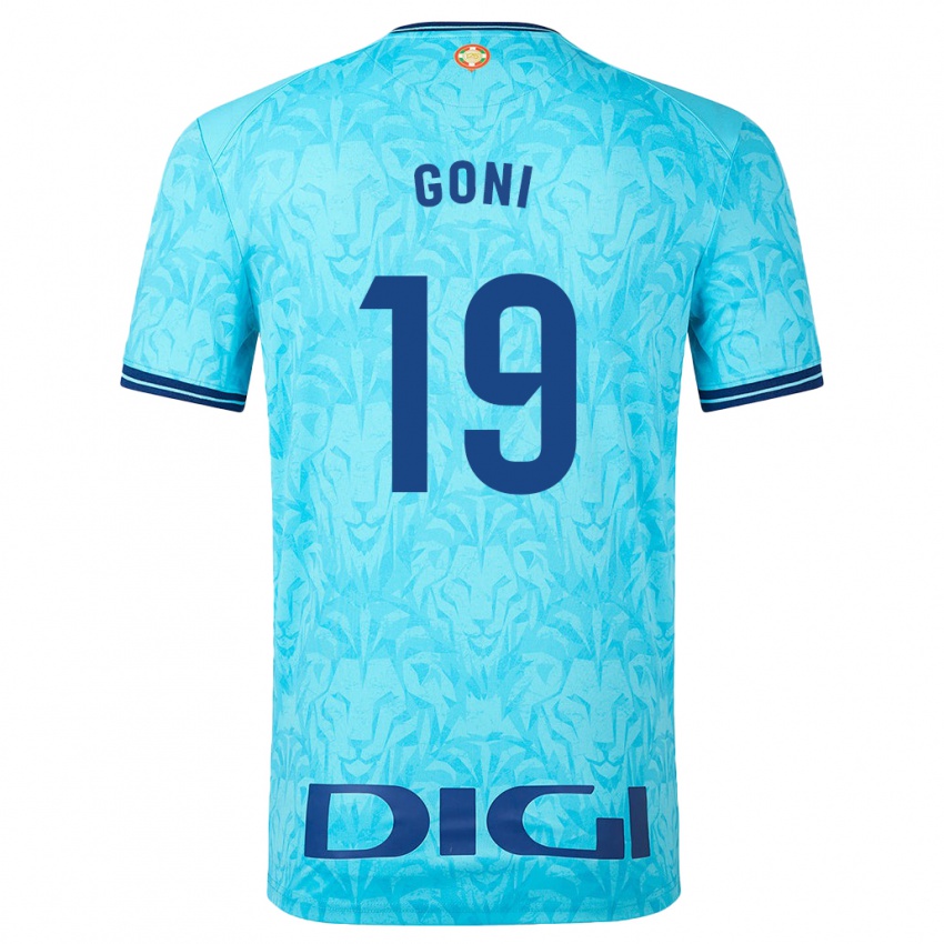 Gyermek Marcos Goñi #19 Égszínkék Idegenbeli Jersey 2023/24 Mez Póló Ing