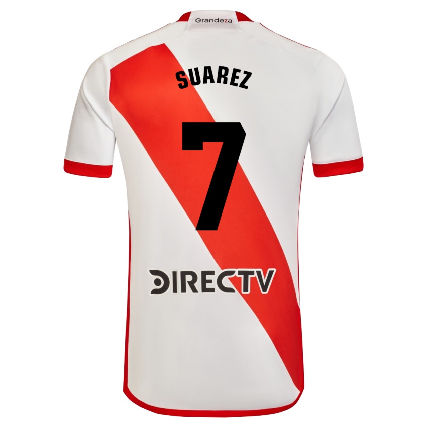 Férfi Matias Suarez #7 Fehér Piros Hazai Jersey 2023/24 Mez Póló Ing