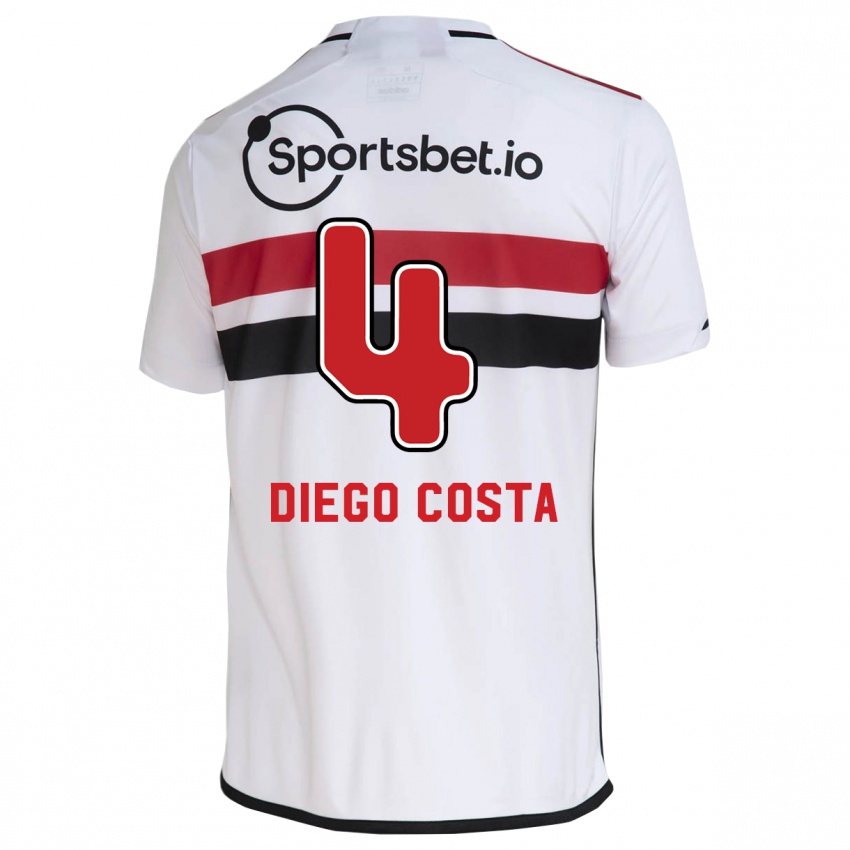 Férfi Diego Costa #4 Fehér Hazai Jersey 2023/24 Mez Póló Ing