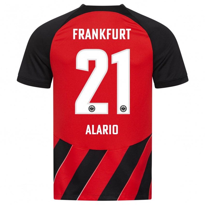 Férfi Lucas Alario #21 Piros Fekete Hazai Jersey 2023/24 Mez Póló Ing