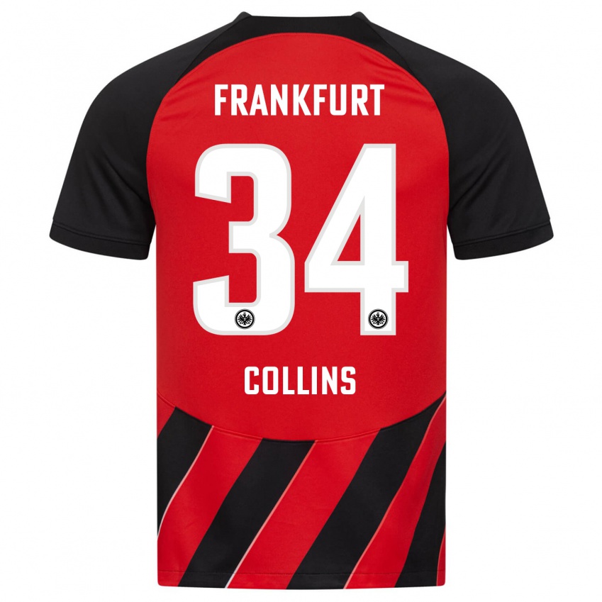 Férfi Nnamdi Collins #34 Piros Fekete Hazai Jersey 2023/24 Mez Póló Ing