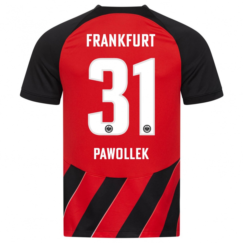 Férfi Tanja Pawollek #31 Piros Fekete Hazai Jersey 2023/24 Mez Póló Ing