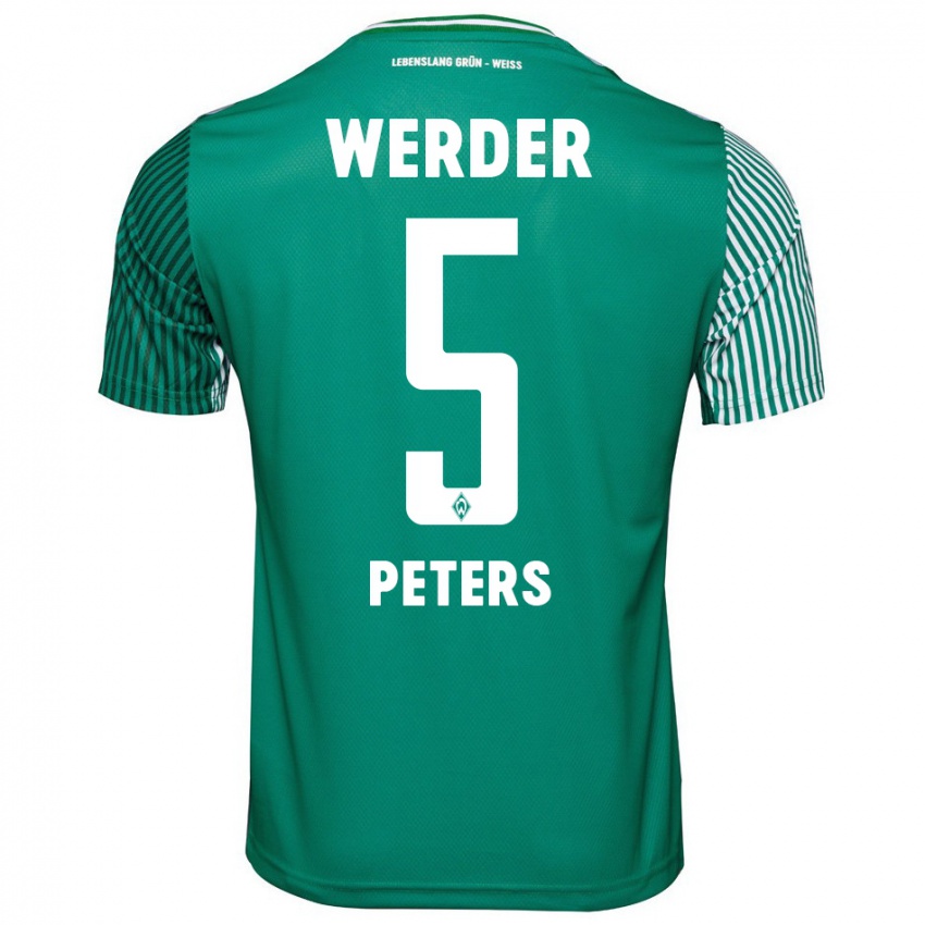 Férfi Joshua Peters #5 Zöld Hazai Jersey 2023/24 Mez Póló Ing