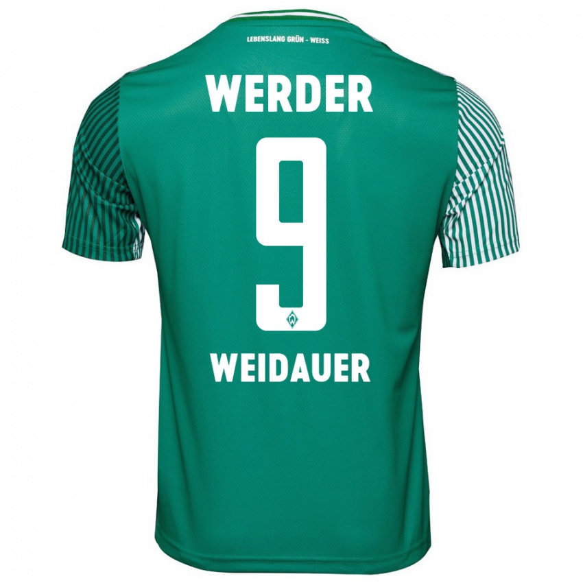 Férfi Sophie Weidauer #9 Zöld Hazai Jersey 2023/24 Mez Póló Ing