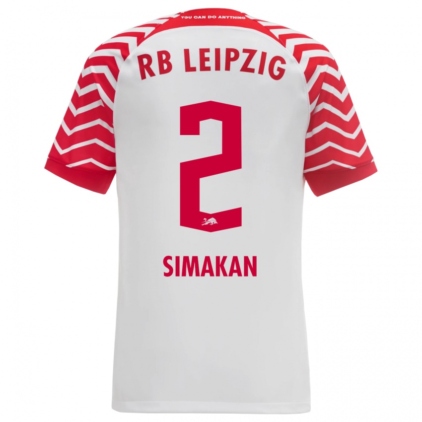 Férfi Mohamed Simakan #2 Fehér Hazai Jersey 2023/24 Mez Póló Ing