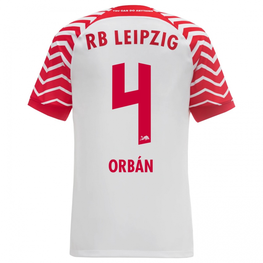 Férfi Willi Orban #4 Fehér Hazai Jersey 2023/24 Mez Póló Ing