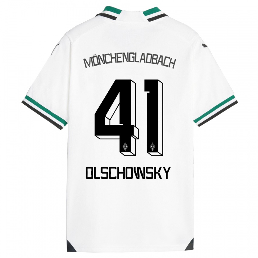 Férfi Jan Olschowsky #41 Fehér Zöld Hazai Jersey 2023/24 Mez Póló Ing